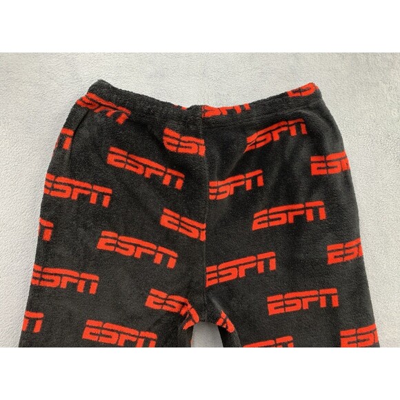 ESPN Fleece Lounge Pants Men’s Size Large Black Red 100% Polyester Game Day - Picture 9 of 14